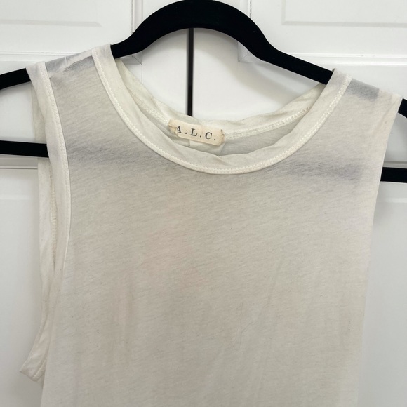 A.L.C Twisted Open Back White Tee - Picture 3 of 10